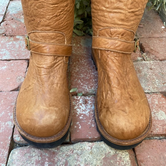 Jim Barnier Camel Brown Leather High E Boot Women's Boots Size 10 Mid Calf - Picture 8 of 11